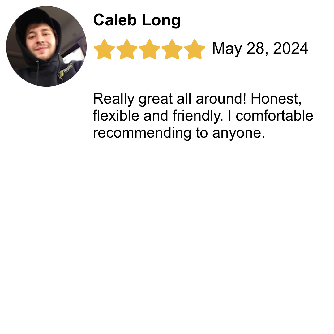 Caleb's Google Review Screenshot